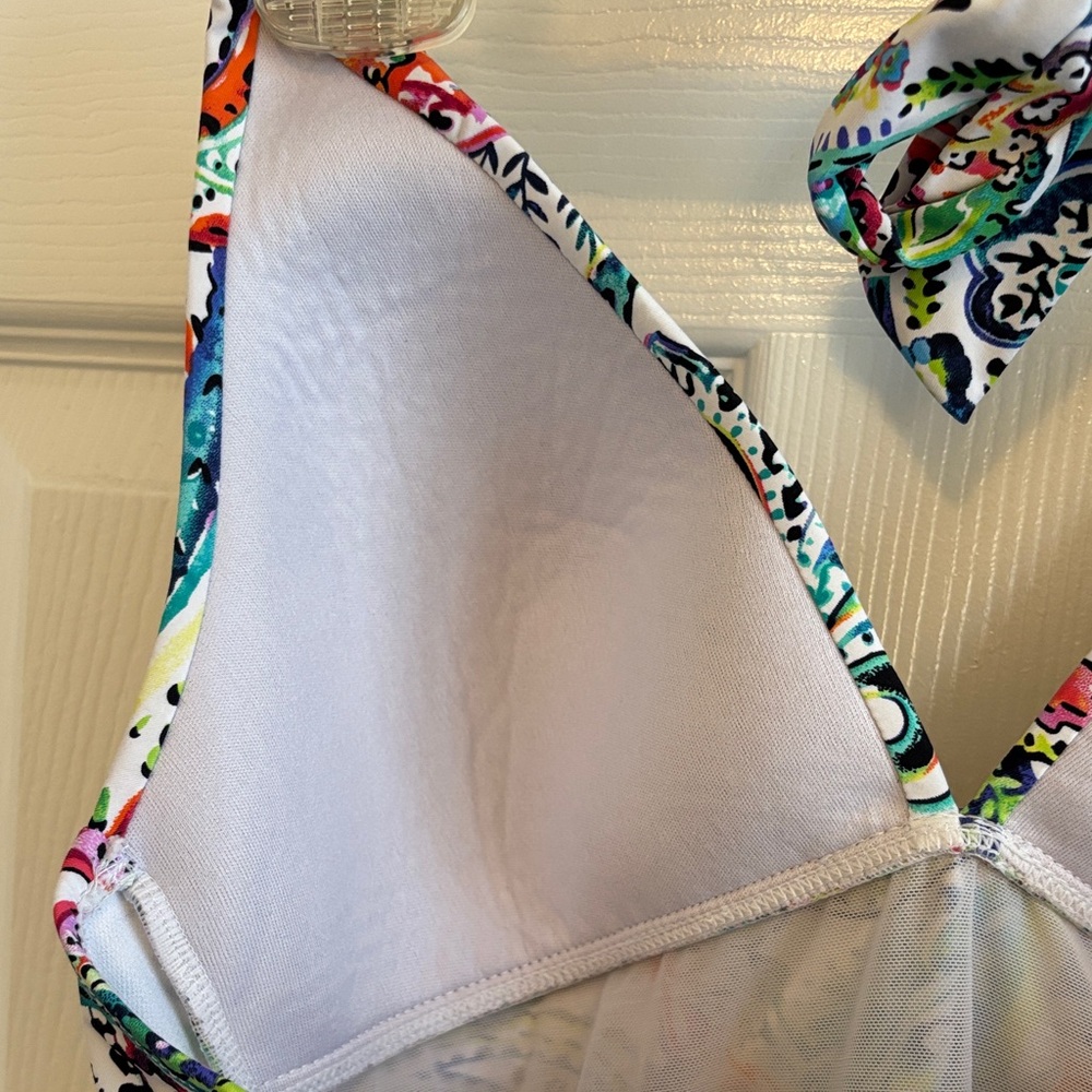 Lauren Ralph Lauren Colorful Paisley One piece Hi-Cut Swimsuit Est. Size 12 EUC - Picture 5 of 13